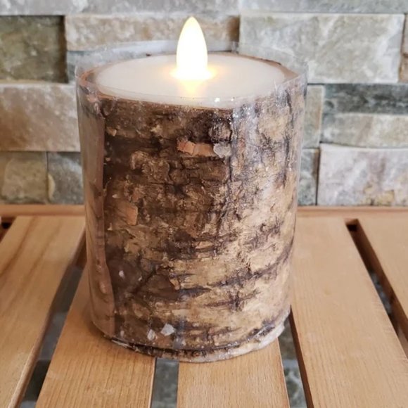 Gnome with faux fur trim & Real Birch LED Candle - Picture 3 of 3